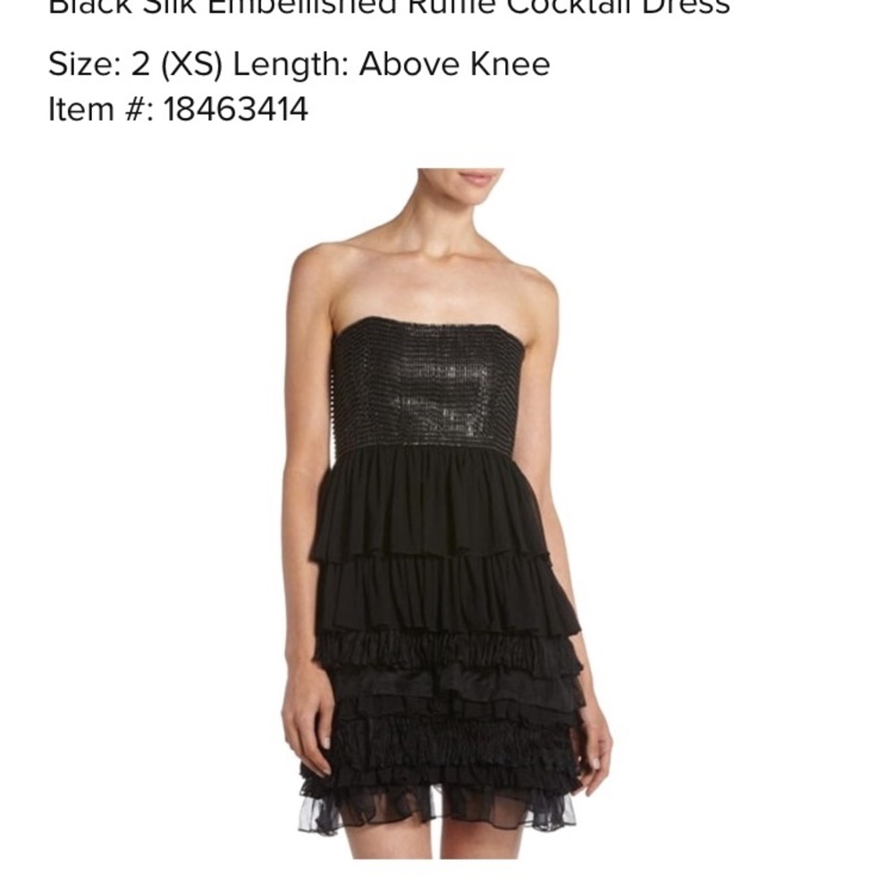 Alice Olivia Embellished Silk Ruffle Dress size 0
